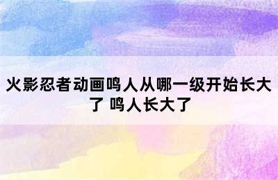 火影忍者动画鸣人从哪一级开始长大了 鸣人长大了